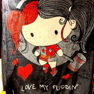 DC Harley Quinn Chibi throw blanket